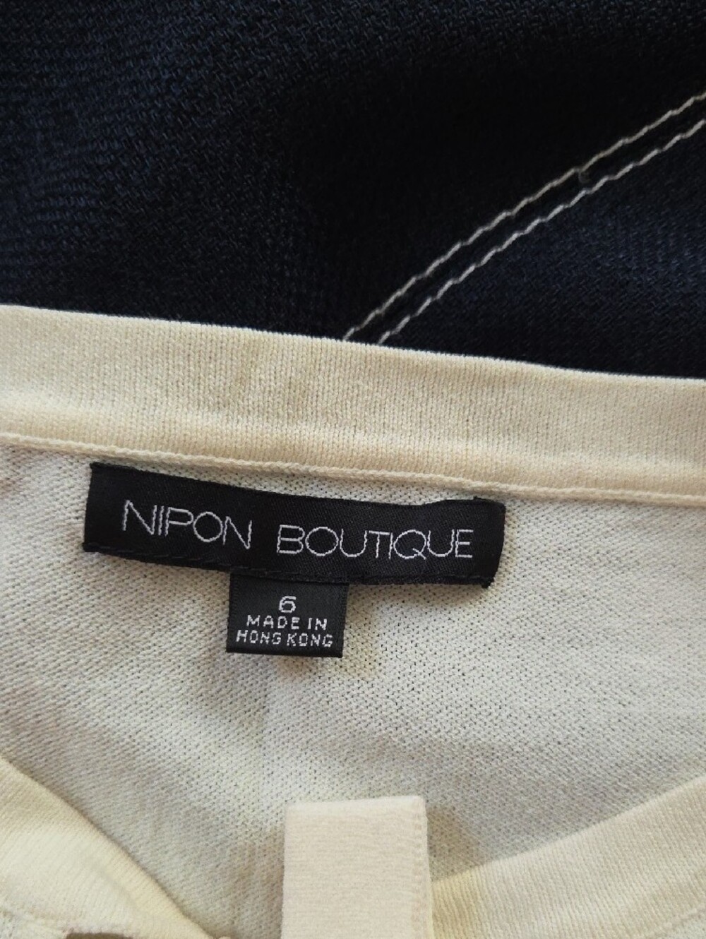 2 Piece Set- Nipon Boutique Navy Pencil Skirt with White Topstitching - Picture 3 of 4